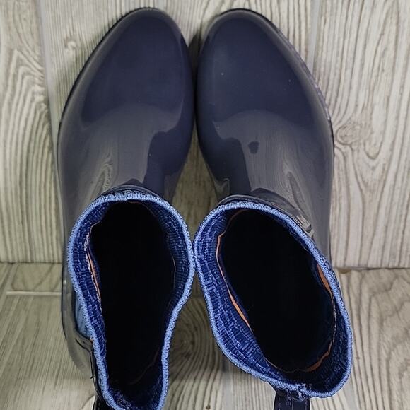 Coach Rivington Logo Navy Blue Rain Boots Womens Size 5 New - Picture 7 of 14